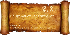 Neugebauer Krisztofer névjegykártya